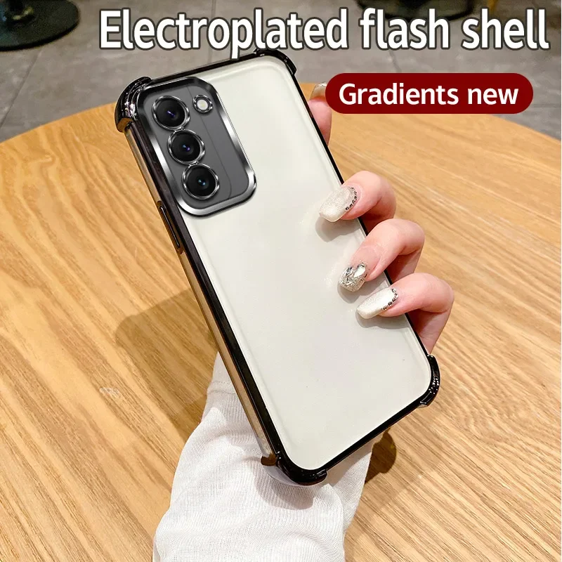 Para Samsung S25 funda Galaxy s25 + funda GalaxyS25 Plus funda de teléfono S 25 Ultra parachoques a prueba de golpes funda protectora galvanizada transparente - imagen 4