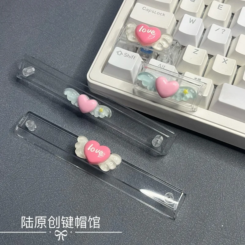 Teclas personalizadas con alas de amor, teclas espaciales transparentes, entrada 6.25U 2.25U, perfil de cereza, teclas decorativas, Teclado mecánico - imagen 5