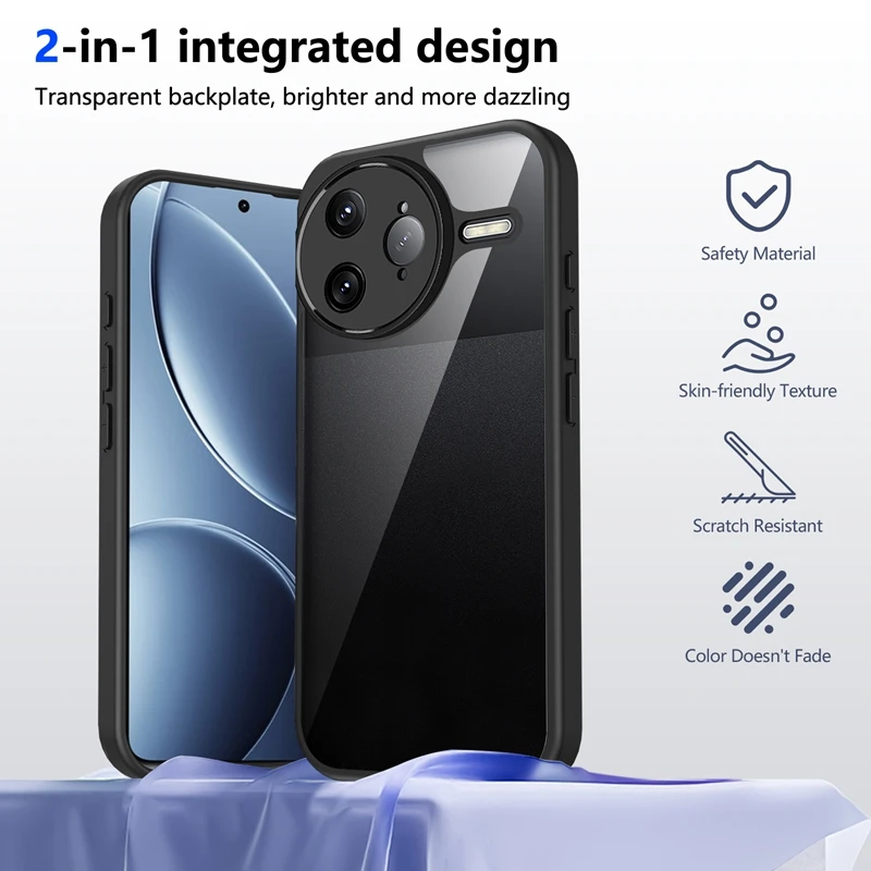 Funda de silicona transparente para Xiaomi Poco F7 PocoF7 Pro Ultra PocoF7Pro PC trasera TPU parachoques a prueba de golpes fundas de teléfono transparentes - imagen 2