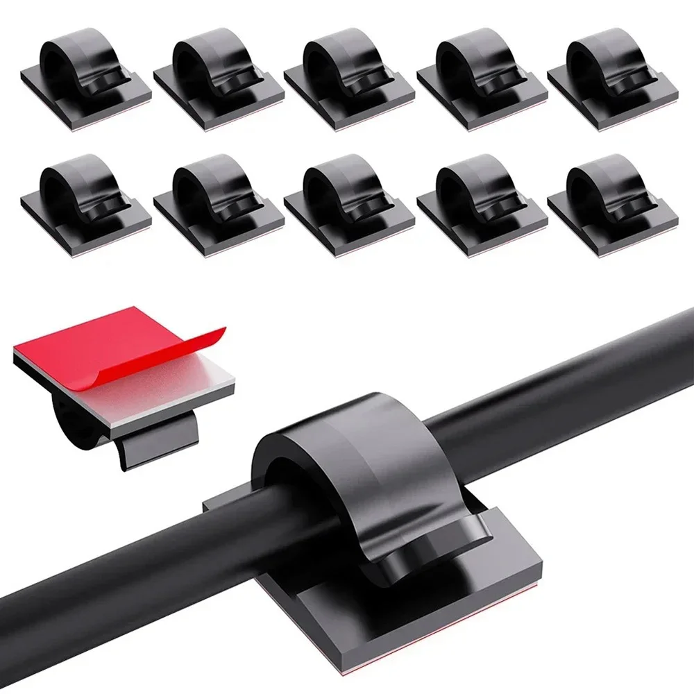 Clip de Cable autoadhesivo, organizador de cables, soporte Protector de cables para ratón, auriculares, almacenamiento de cables, Clip de gestión ordenado para escritorio, 20/40 Uds.