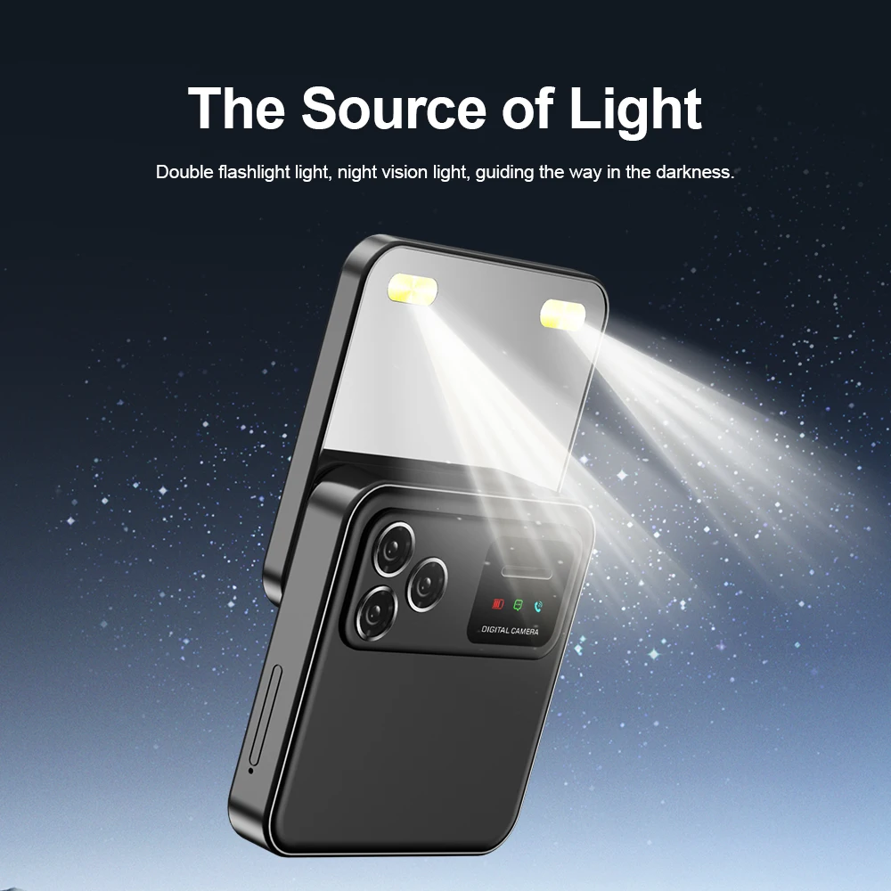 Nuevo SERVO R18 Pro pantalla giratoria Mini teléfono móvil linterna de lista negra voz mágica 2,4 "botón deslizante teléfonos móviles 2 SIM en espera - imagen 3