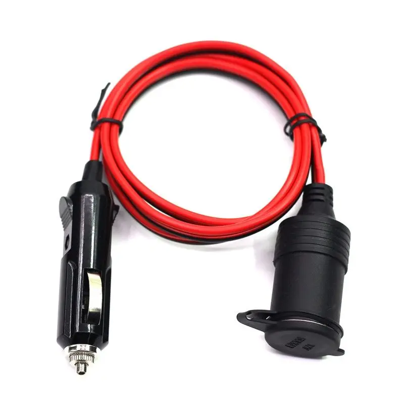 Base de encendedor de cigarrillos resistente, cable de extensión de toma de corriente con luz indicadora, cubierta impermeable, 12V/24V, 5m, 26 pies - imagen 3