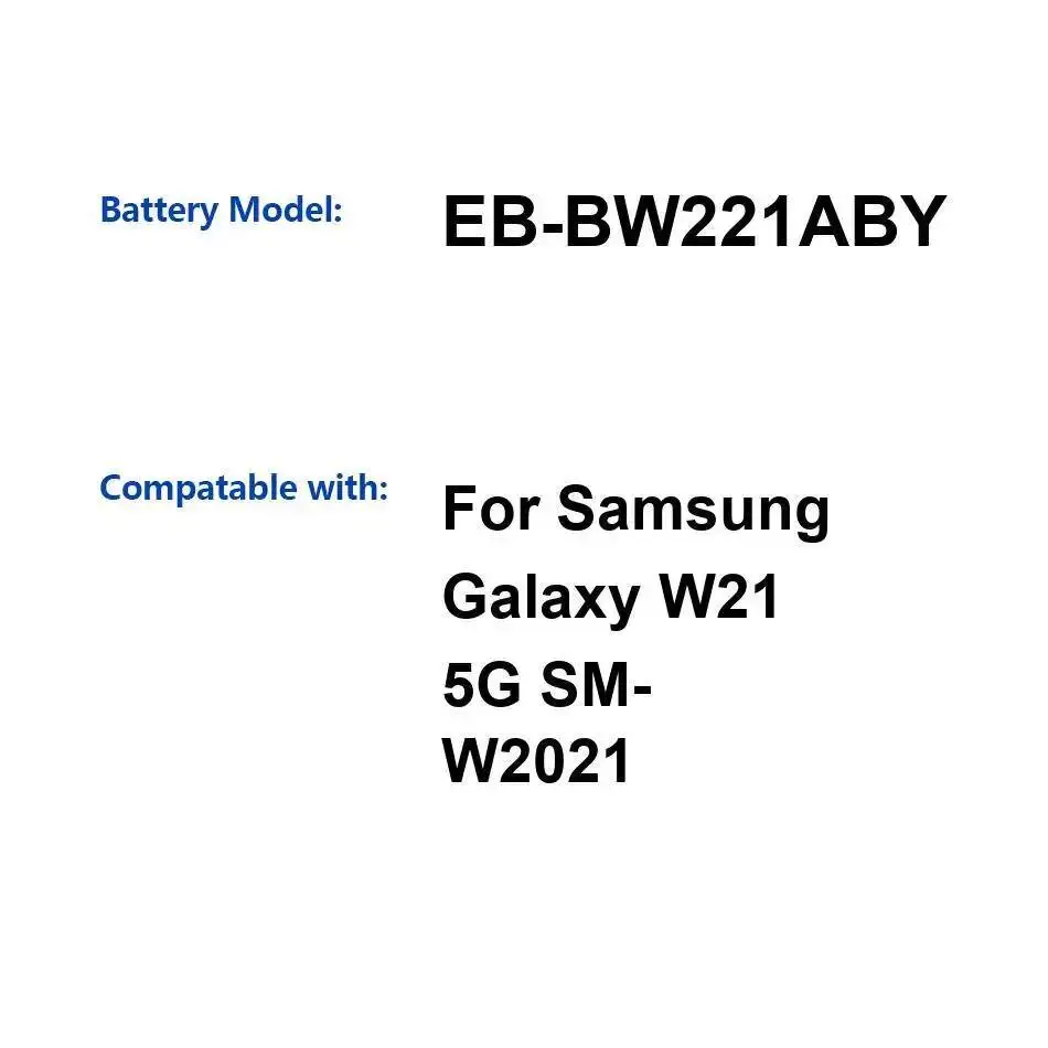 2235Mah para Samsung Galaxy W21 5G SM- W2021 batería de teléfono móvil de larga duración EB-BW221ABY