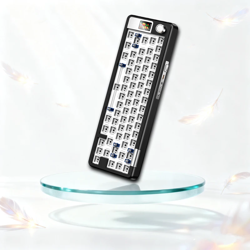 YINDIAOY65S Kit de teclado mecánico intercambiable en caliente 3 mod Bluetooth 2,4G estructura de junta retroiluminada RGB inalámbrica con pantalla de visualización - imagen 2