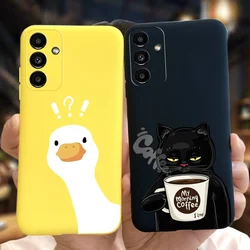 Samsung Galaxy A14 5G Funda Dibujos Animados Pato Amarillo y Gato