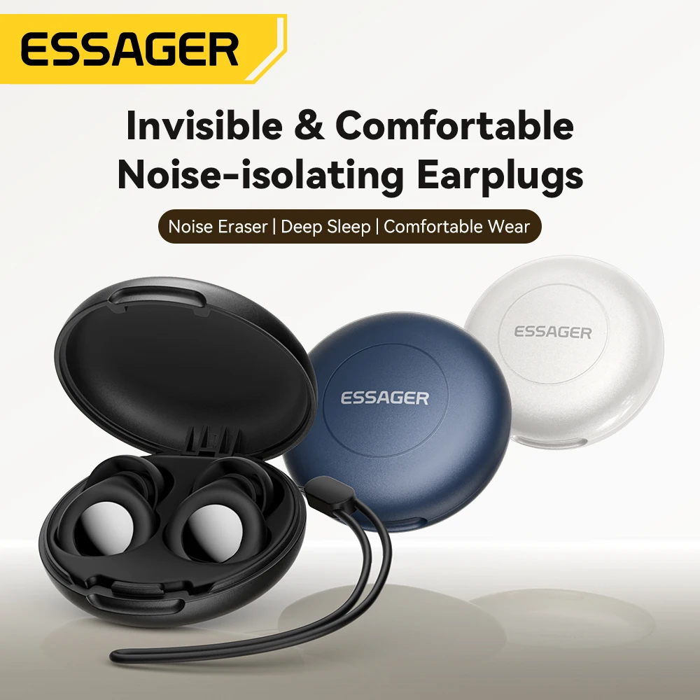 ESSAGER Tapones para los oídos con cancelación de ruido para dormir Tapones para los oídos de silicona suave para dormir Auriculares con reducción de ruido para dormir Trabajo Estudio Viajes - imagen 2