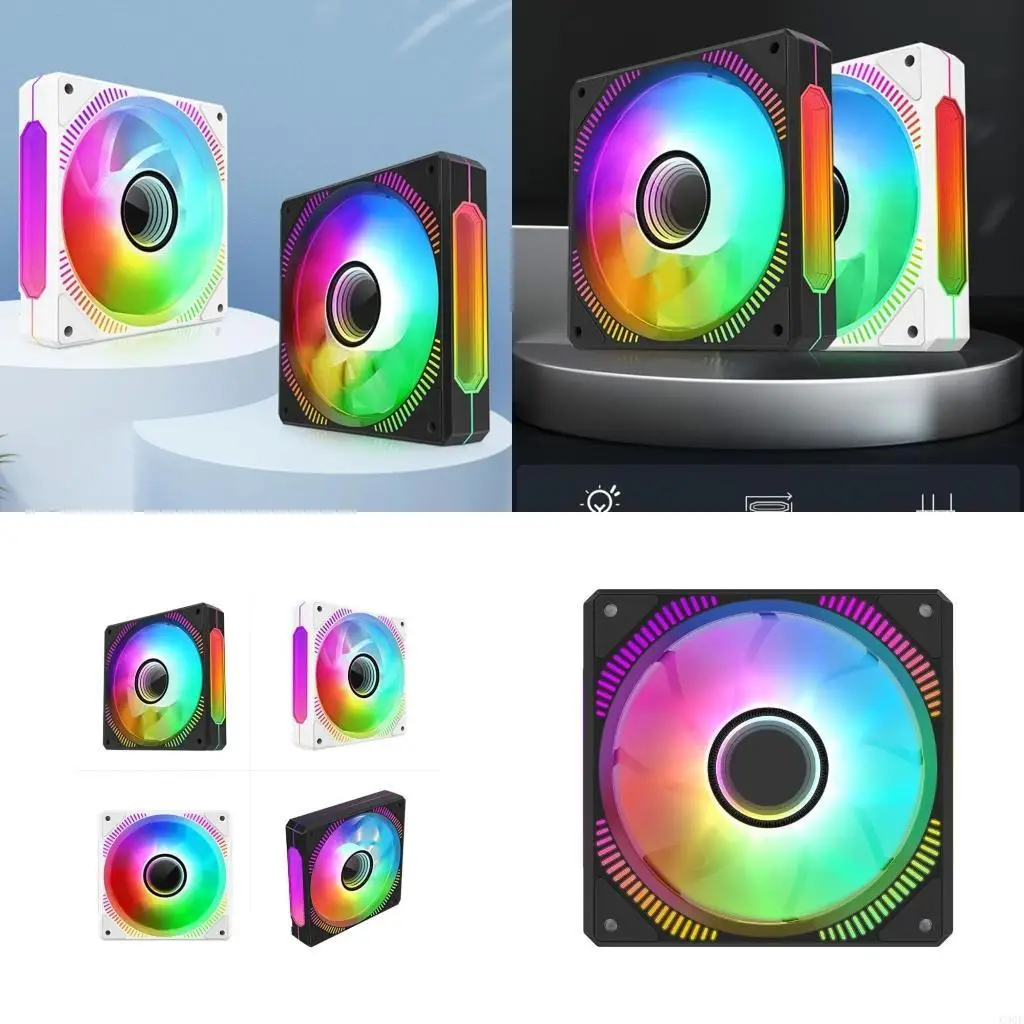 C90F 120mm RGB ARGB ventilador enfriador PWM 4PIN 5V 3PIN ventilador rodamientos hidráulicos PC caja refrigeración del