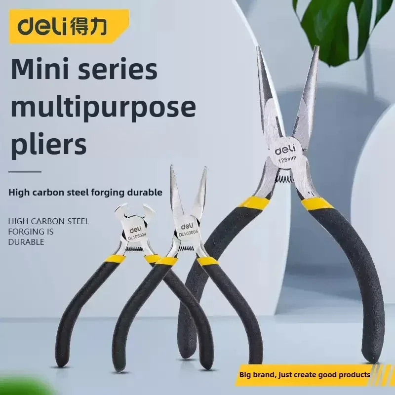Alicates dobladores Deli, alicates de corte superiores multifuncionales, mini alambre, alicates puntiagudos manuales diagonales de electricista, herramienta múltiple - imagen 5