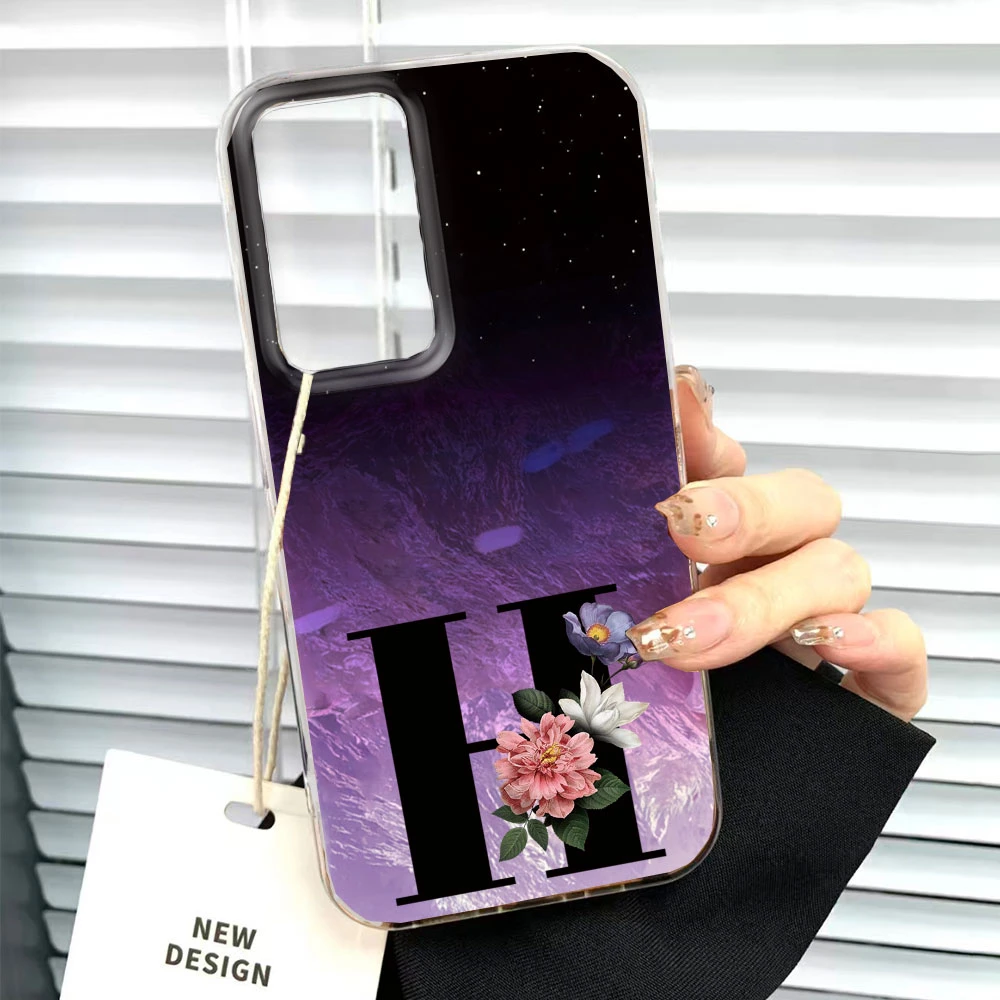 Para Samsung Galaxy A56 A16 A26 A36 A13 artístico negro letra flor teléfono caso pareja cubierta a prueba de golpes Fundas parachoques samsunga56 - imagen 5