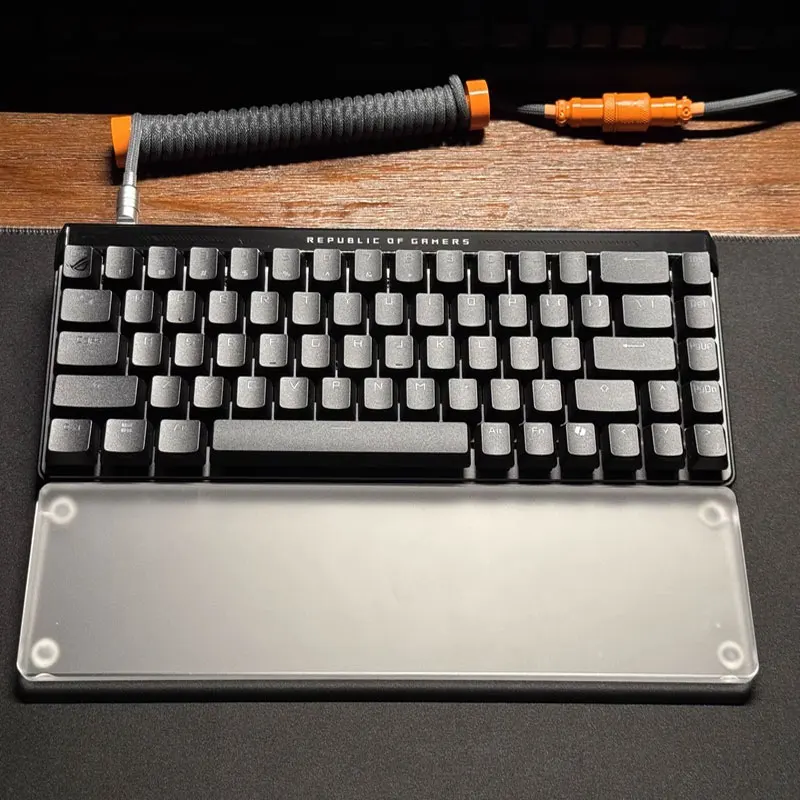 Reposamanos acrílico esmerilado/transparente reposamuñecas personalizado Original ergonómico 60/75/87/98/104 teclas teclado mecánico reposamanos - imagen 3