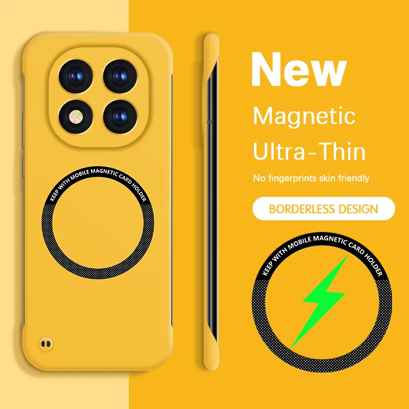 Funda de teléfono magnética con carga inalámbrica para Redmi Note 14 Pro Plus Pro + 14Pro Note14 5G China Global Hard PC Funda trasera delgada - imagen 2