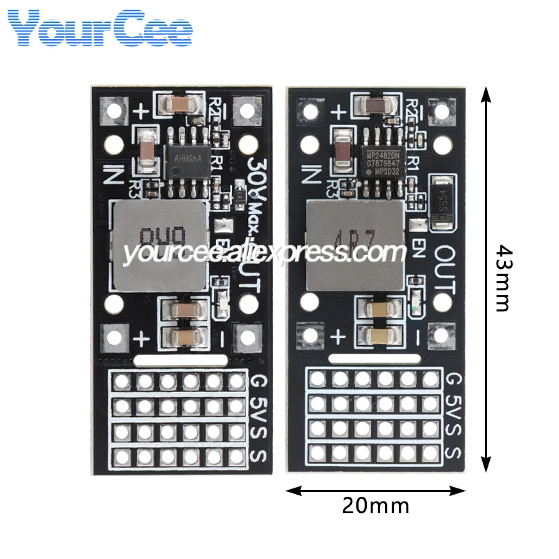 2 uds/1 unidad MP2482 SY8205 DCto DC reductor módulo de potencia Buck 7V-30V a 5V 5A placa de alimentación de engranaje de dirección - imagen 2