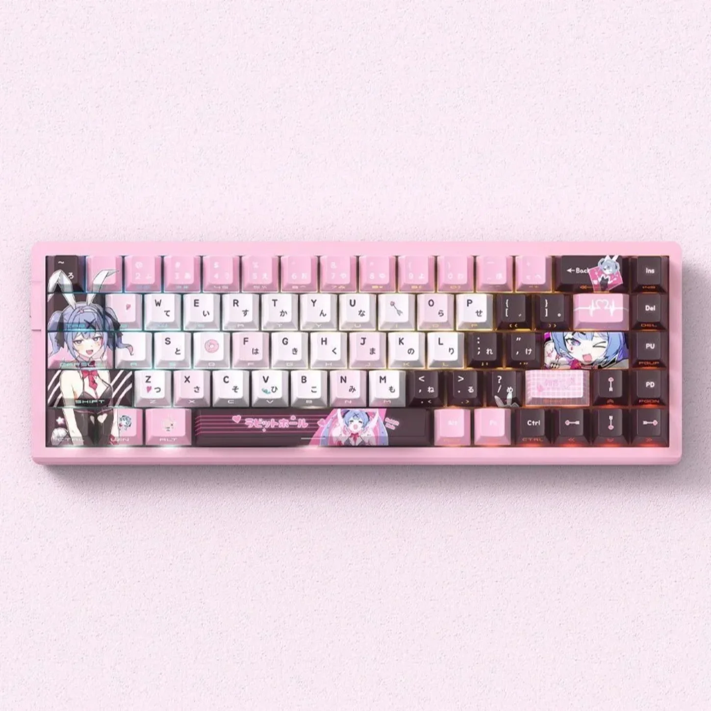Juego de tapas de teclas con tema de Anime, 74 teclas PBT, lado de cereza tallado translúcido, adecuado para teclado mecánico personalizado - imagen 5