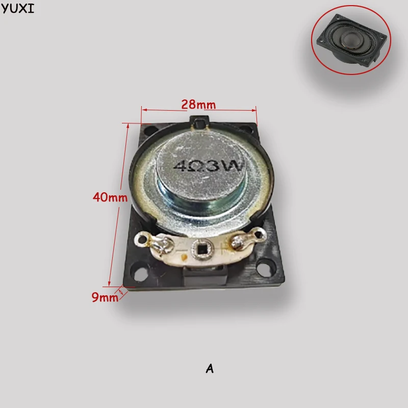 YUXI-altavoz Rectangular 2840 para portátil, 2 piezas, 8 ohmios, 2W, 4 ohmios, 3W, timbre, intercomunicador, accesorios - imagen 2