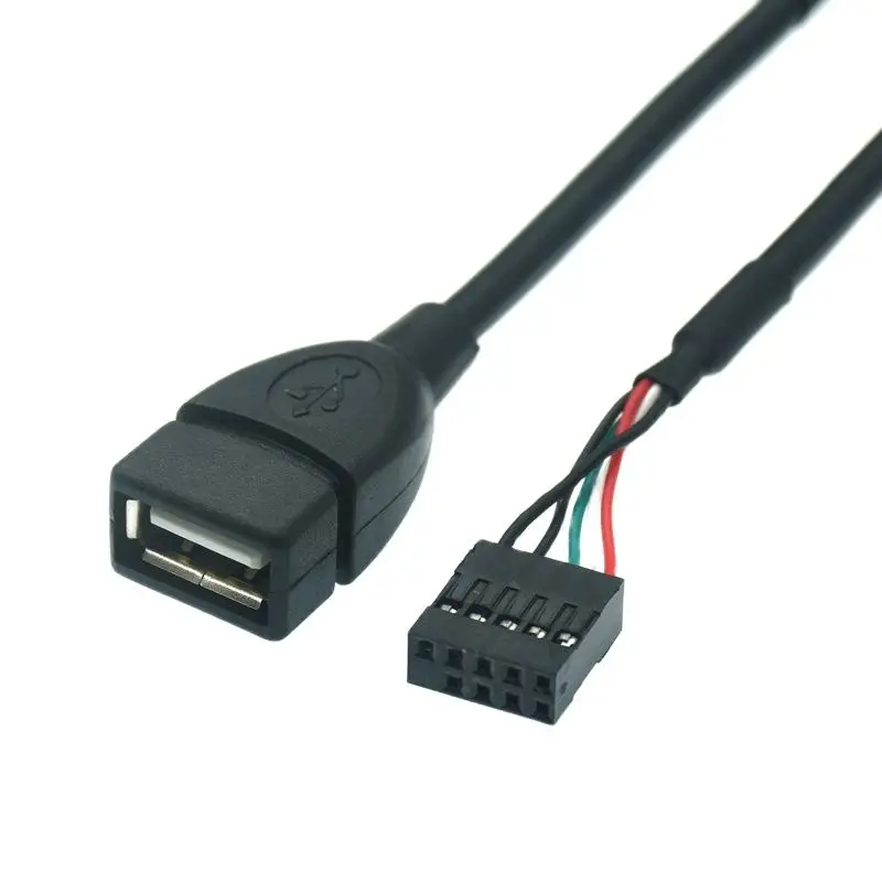 Placa base USB de 9 pines, cabezal interno a adaptador de Bus USB 2,0, chasis, Cable incorporado de 9 pines para Cable de escritorio de ordenador - imagen 4