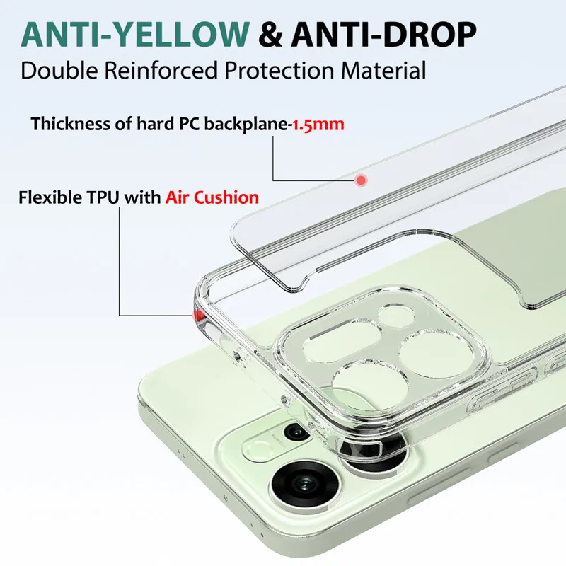Para OPPO Reno 14, 14 Pro 5G funda ELVEV antiarañazos anticaída TPU cubierta trasera transparente acrílica dura - imagen 3