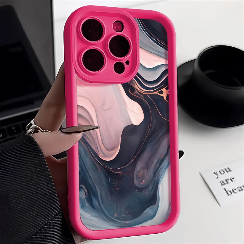 Funda de teléfono de piedra de mármol de silicona líquida para iPhone 15 11 13 14 12 Pro Max XR X XS 7 8 Plus SE 13pro 15pro Funda de Color sólido - imagen 4