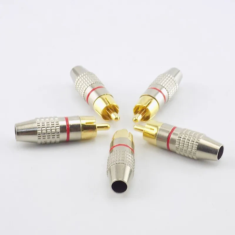 Adaptador de conector macho RCA para cableado, Cable de Audio y vídeo sin soldadura, accesorios de seguridad para cámara CCTV chapada en oro, 1/2/4/10 Uds. - imagen 3