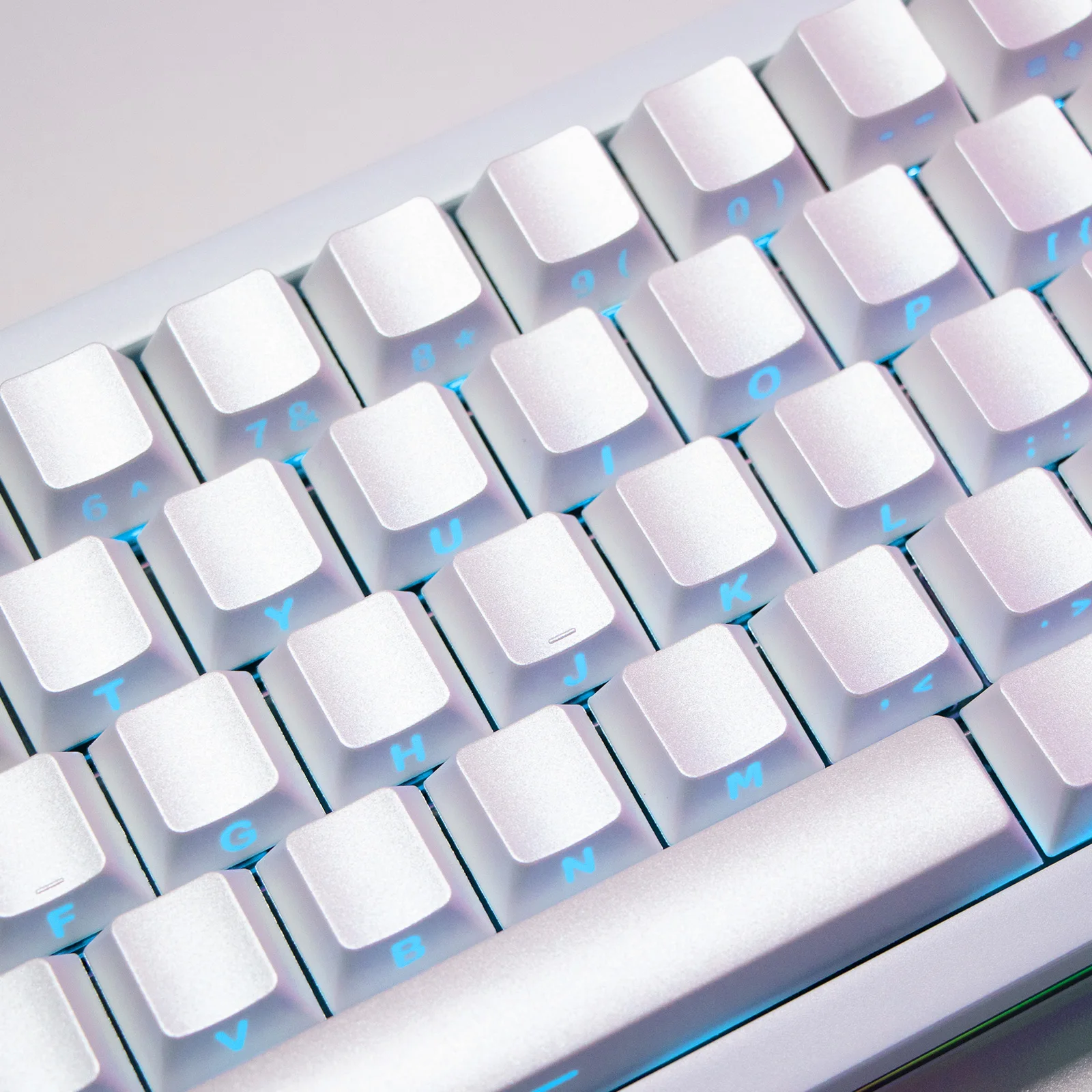 Teclas de perfil de cereza blanca perla con estampado lateral de doble disparo PBT, 80 teclas para teclados mecánicos 60/61/64/65/67/68 - imagen 2