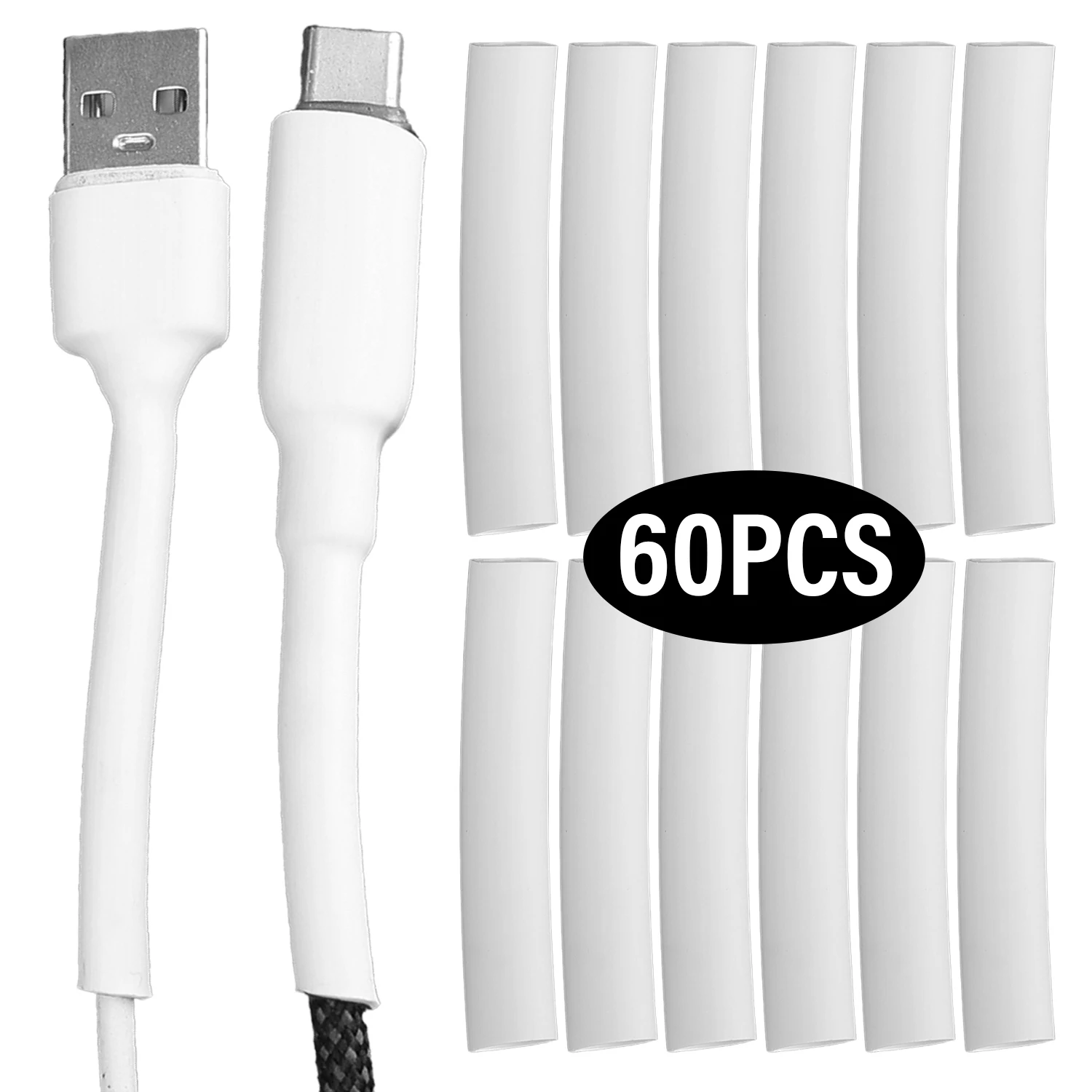 Tubo termorretráctil para reparación de cables de datos, resistente a los arañazos, antifractura, cubierta protectora para cables de cargador, funda de tubo termorretráctil