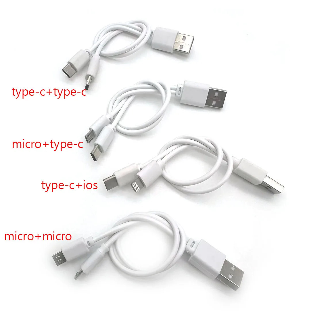 Cable divisor Micro USB 2 en 1, Cable de carga tipo C ios, 2 cables USB, Cable para teléfono móvil, Cable Android para Xiaomi y Samsung - imagen 2