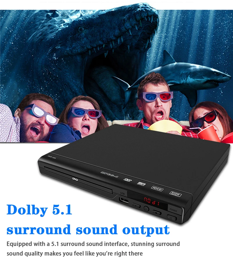 Reproductor de DVD HD 1080P Home 225 Reproductor de DVD Reproductor de discos de TV digital multimedia Soporte DVD CD MP3 MP4 RW VCD DVD Sistema de cine en casa - imagen 2