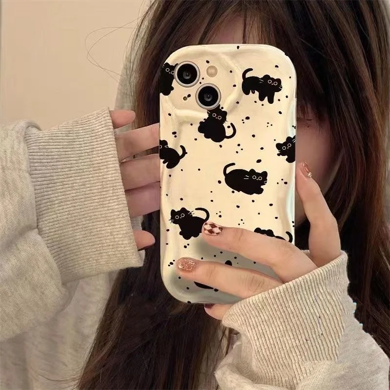 Funda bonita de pareja de gatos negros para Xiaomi Redmi Note 13 Pro 5G 13 4G 8 11 10 12 13 Pro Plus 12S Redmi 12 13C 12C 9A 9 10 A1 A2 Plus - imagen 5