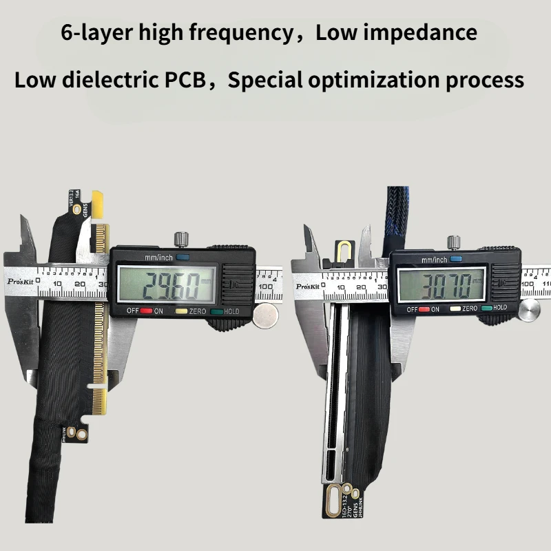 Cable de extensión de servidor de tarjeta de vídeo PCIe 5,0 X16 GPU PCI-E 5,0 Gen 5 64GB \ S Cable plateado Cable elevador en ángulo recto de 270 grados - imagen 3