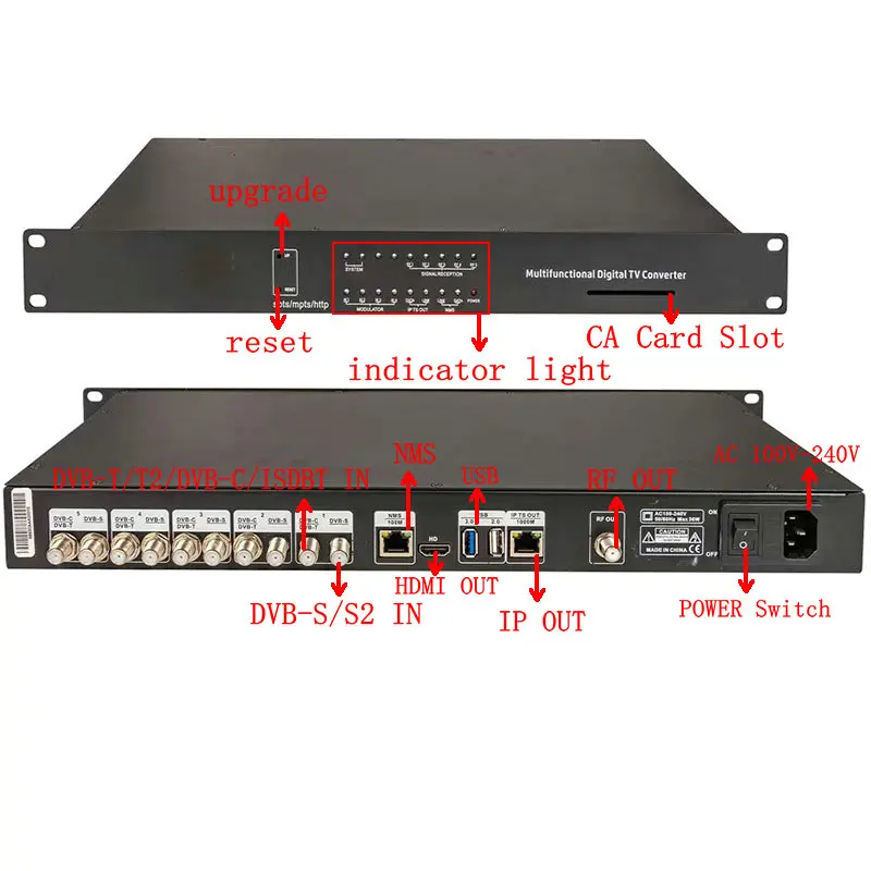 DVB-T a modulador Http Udp Rtsp Dvb-s2 Dvb-t Dvb-t2 Dvb-c Receptor Isdbt Sintonizador de 5 canales a modulador Dvb-t - imagen 4