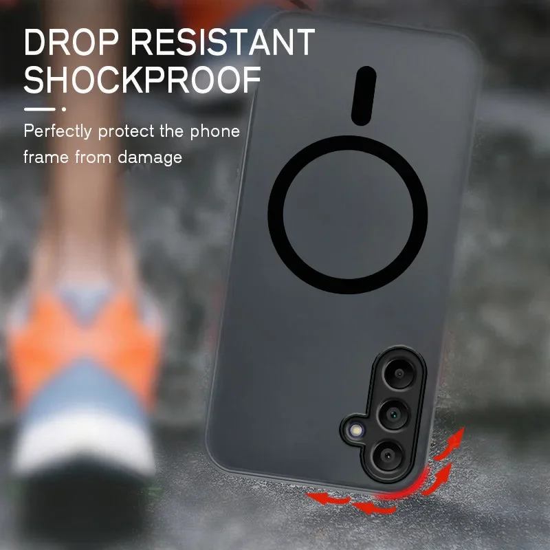 Funda de teléfono magnética mate de lujo para Samsung Galaxy A56 A36 A26 A16 A06 funda rígida de cubierta completa resistente a impactos y a golpes - imagen 5