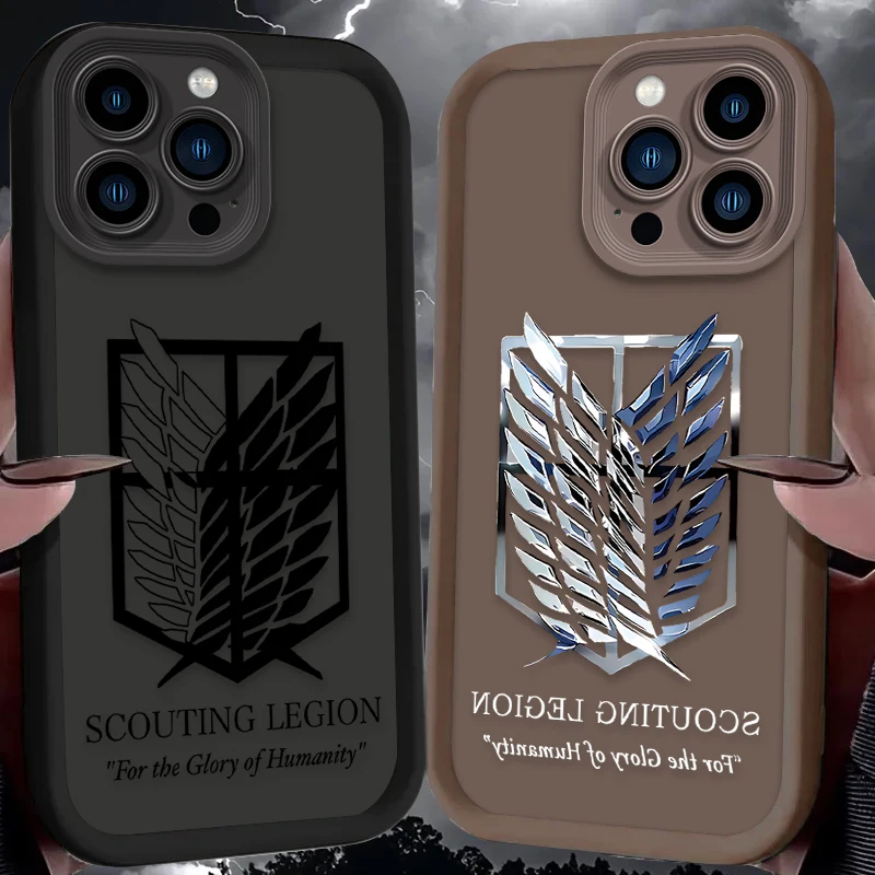 Funda de Anime Attack On Titan para iPhone 13 17 Air 16 16E 15 14 12 11 Pro Max X XS X S Max XR SE 2020 SE4 7 8 funda de silicona