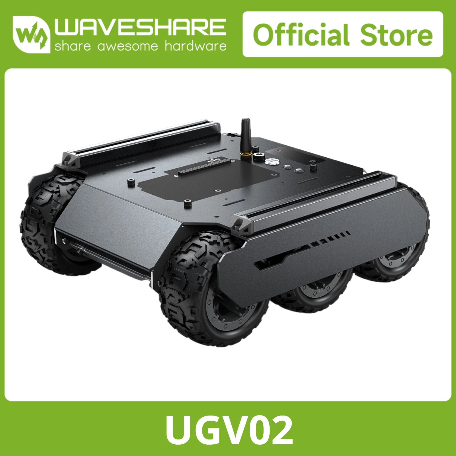 Robot/coche Raspberry Pi de 6 ruedas, UGV todoterreno 6x4 flexible y extensible, con rieles de extensión y computadora esclavo ESP32 - imagen 2