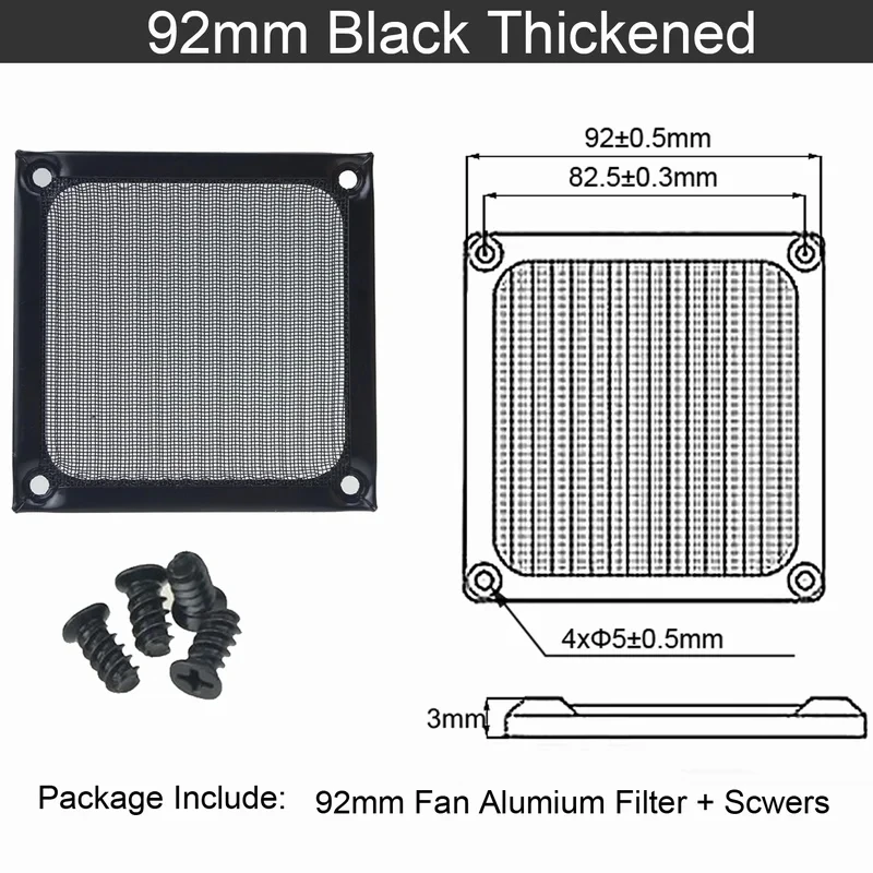 9cm Black Thickened