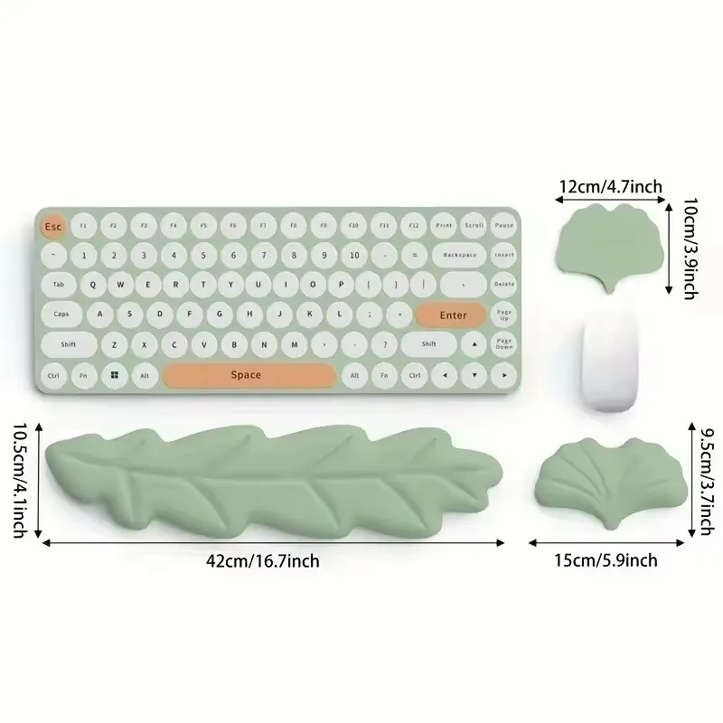 Protector de muñeca para teclado de hojas, protector de muñeca en la nube, alfombrilla para ratón, memoria de espuma de Lycra ergonómica, soporte antideslizante para oficina - imagen 5