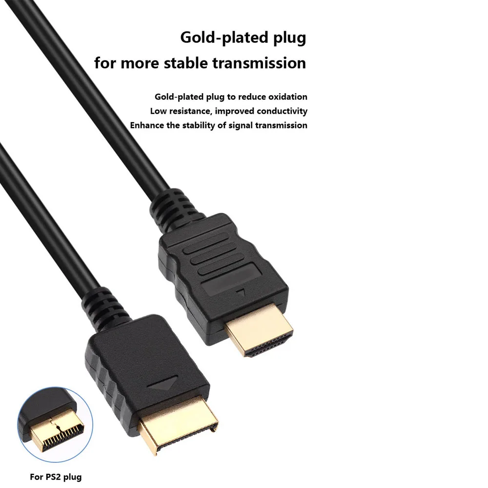 Cable compatible con HDMI de 2M para PS2, adaptador de Audio y vídeo, Cable convertidor con Cable para líneas de TV - imagen 3