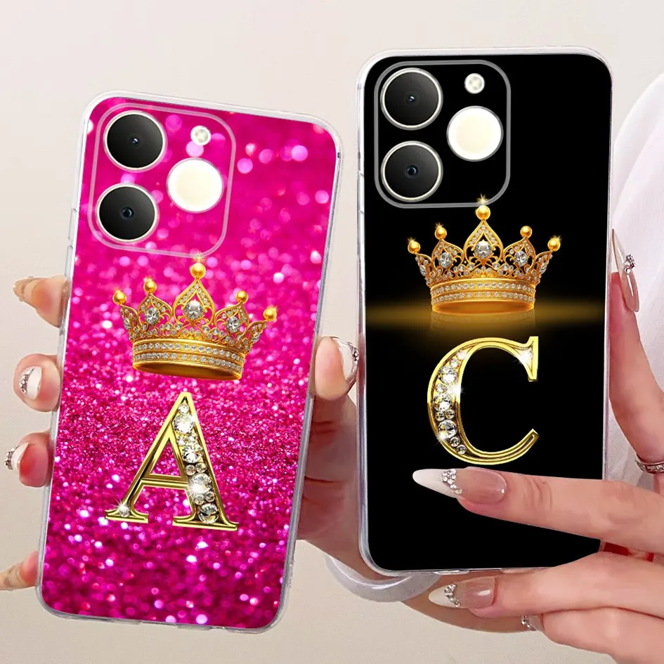 Para Realme Note 70T funda RMX5313 encantadora corona letras suave funda protectora trasera de silicona para Realme Note 70 Narzo 80 Lite Shell - imagen 2