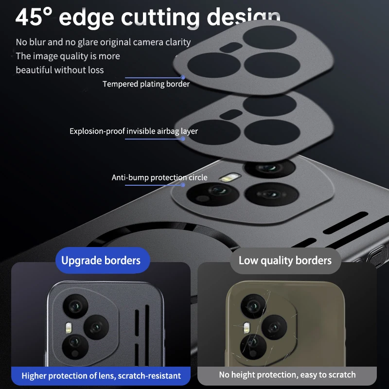 Magsafe-funda de teléfono con carga inalámbrica magnética, ultrafina, disipación de calor, a prueba de golpes, para Honor 400 X60 X70 Magic 6 7 Pro Lite - imagen 4