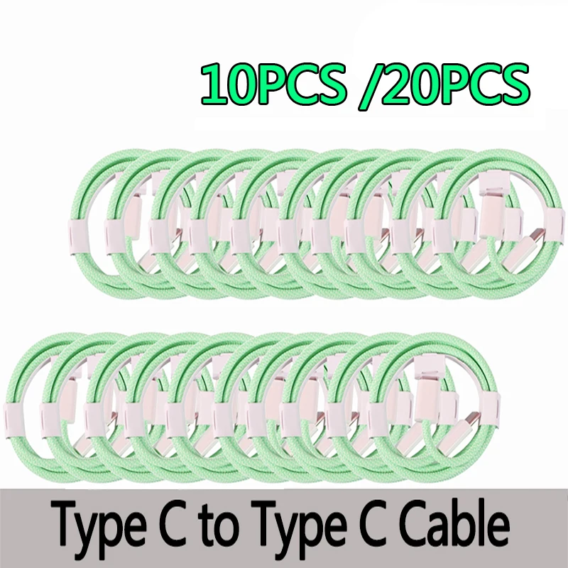 1M 10 Uds 20 piezas Cable USB C a tipo C 60W para Apple Phone 15 PD carga rápida para Huawei Xiaomi Samsung tipo C accesorios de Cable - imagen 2