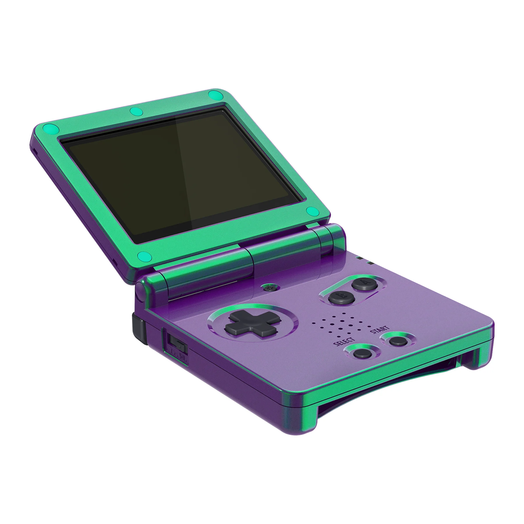 Carcasa de repuesto eXtremeRate para Gameboy Advance SP (GBA SP) - Camaleón Verde Púrpura - imagen 4