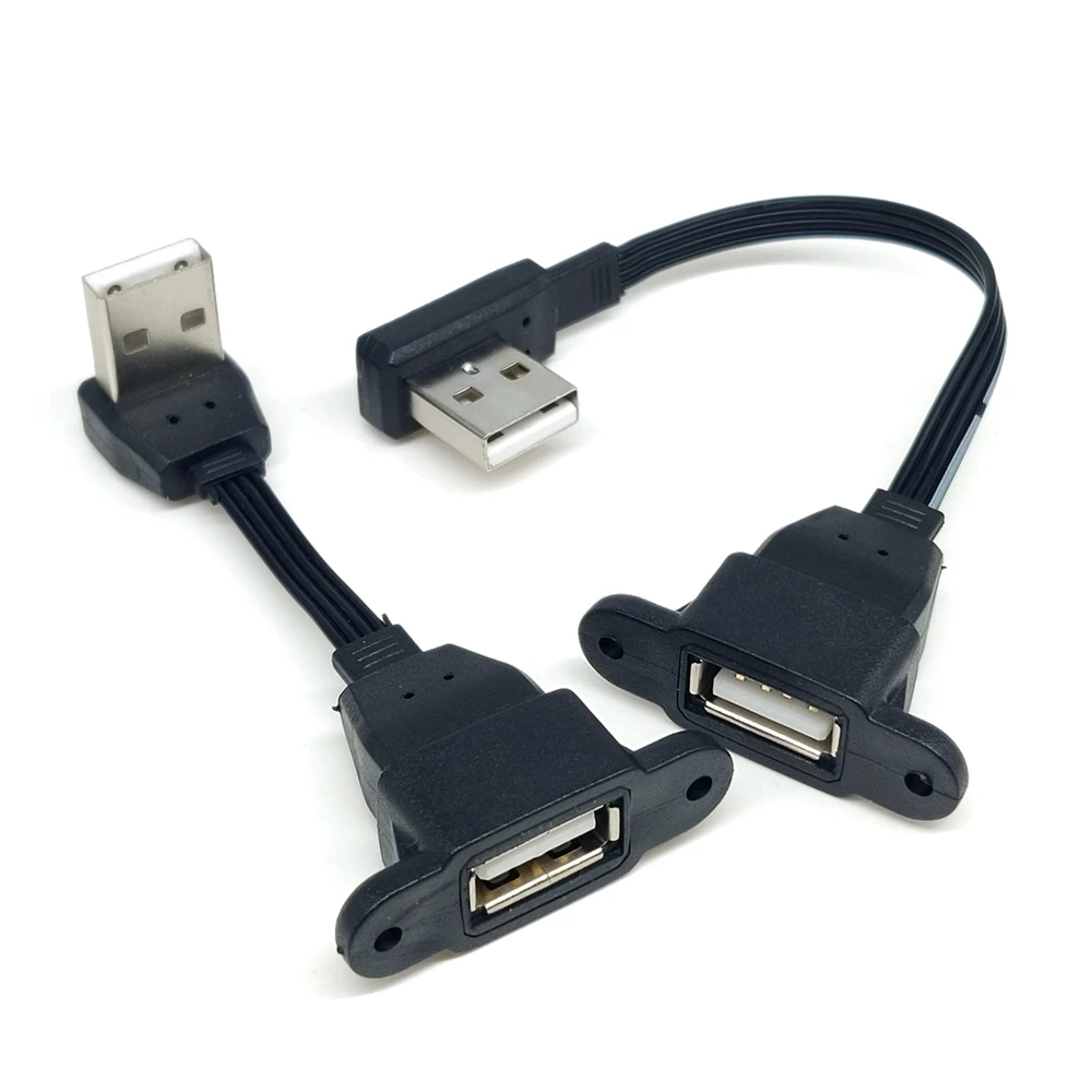 Cable de extensión de impresora USB 2,0 A hembra, montaje en Panel a USB A macho, ángulo recto arriba y abajo, con Cable de extensión de montaje en oreja - imagen 2