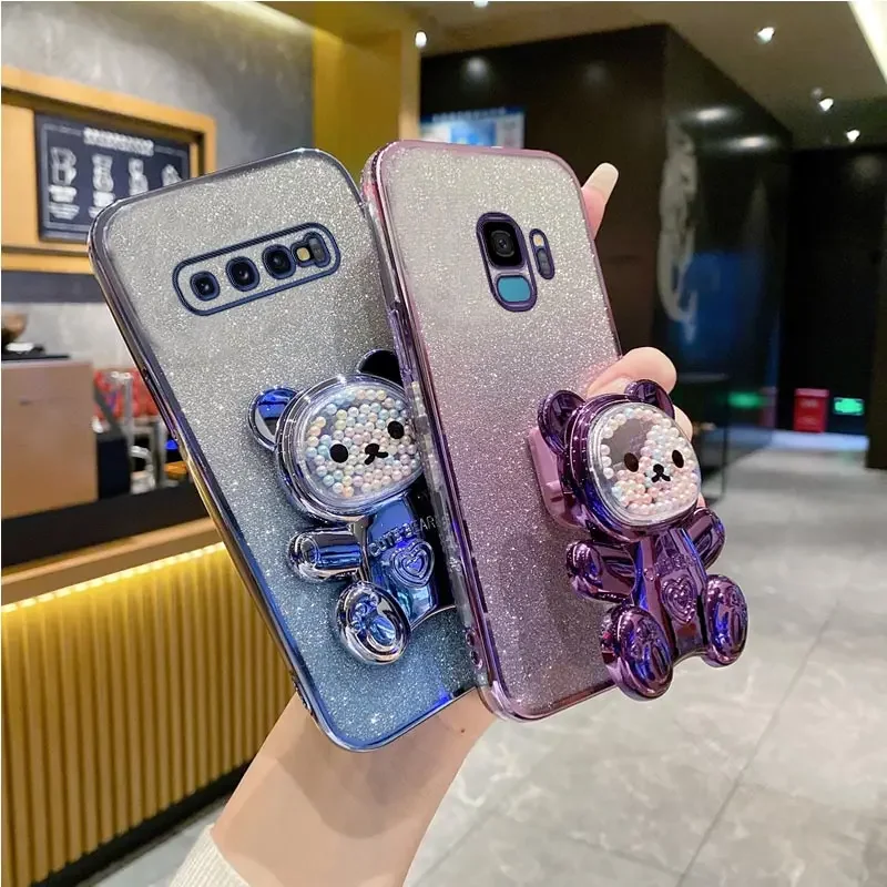 Funda con soporte de oso lindo para Samsung Galaxy S10 plus s 10 plus s10 Note10 20 Ultra plus, s21fe s 20 Fe S23 FE
