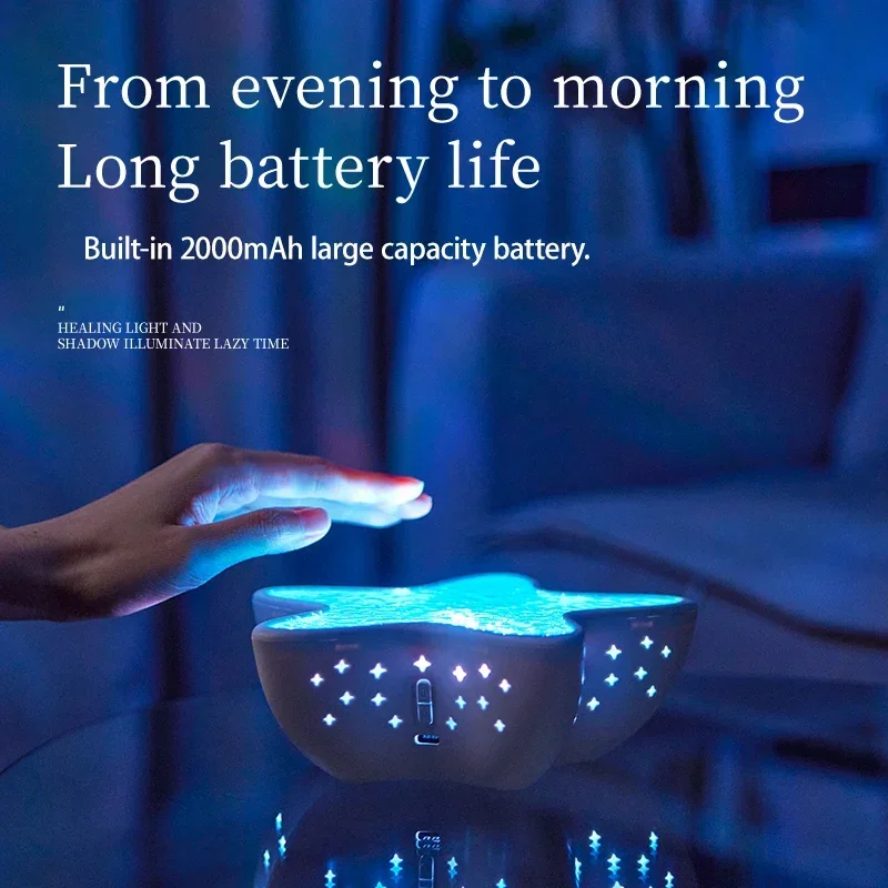 Proyector Led de estrella de mar, luz nocturna, luces del norte, recargable, RGB, iluminación ambiental romántica, luz de ambiente, escritorio, dormitorio, decoración de fiesta - imagen 5