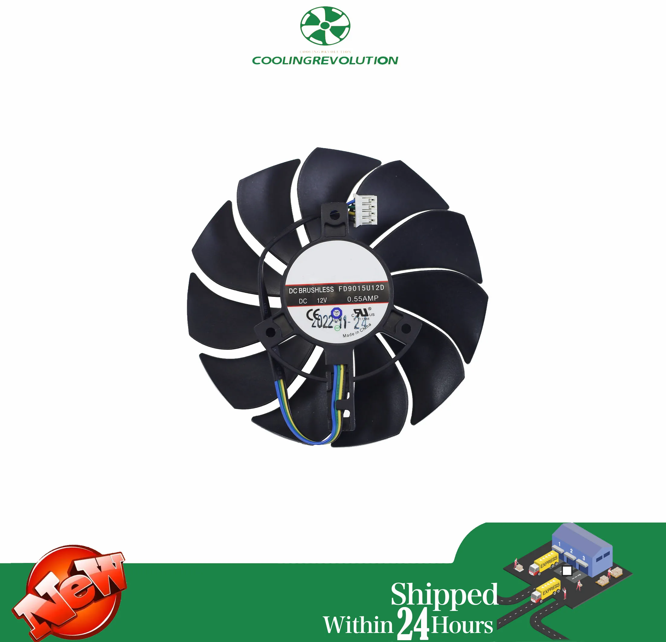 88MM FD9015U12D DC12V 0.55AMP 4Pin ventilador gráfico para HP Radeon RX 5500 tarjeta gráfica Juegos de PC H88-1E414-500HP - imagen 2