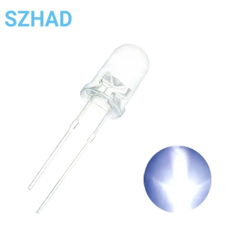 Kit de diodos LED de 3mm, 100 piezas, emisor de luz de 3mm, Blanco cálido, verde, rojo, azul, amarillo, naranja, morado, UV, rosa, LED DIY - imagen 2