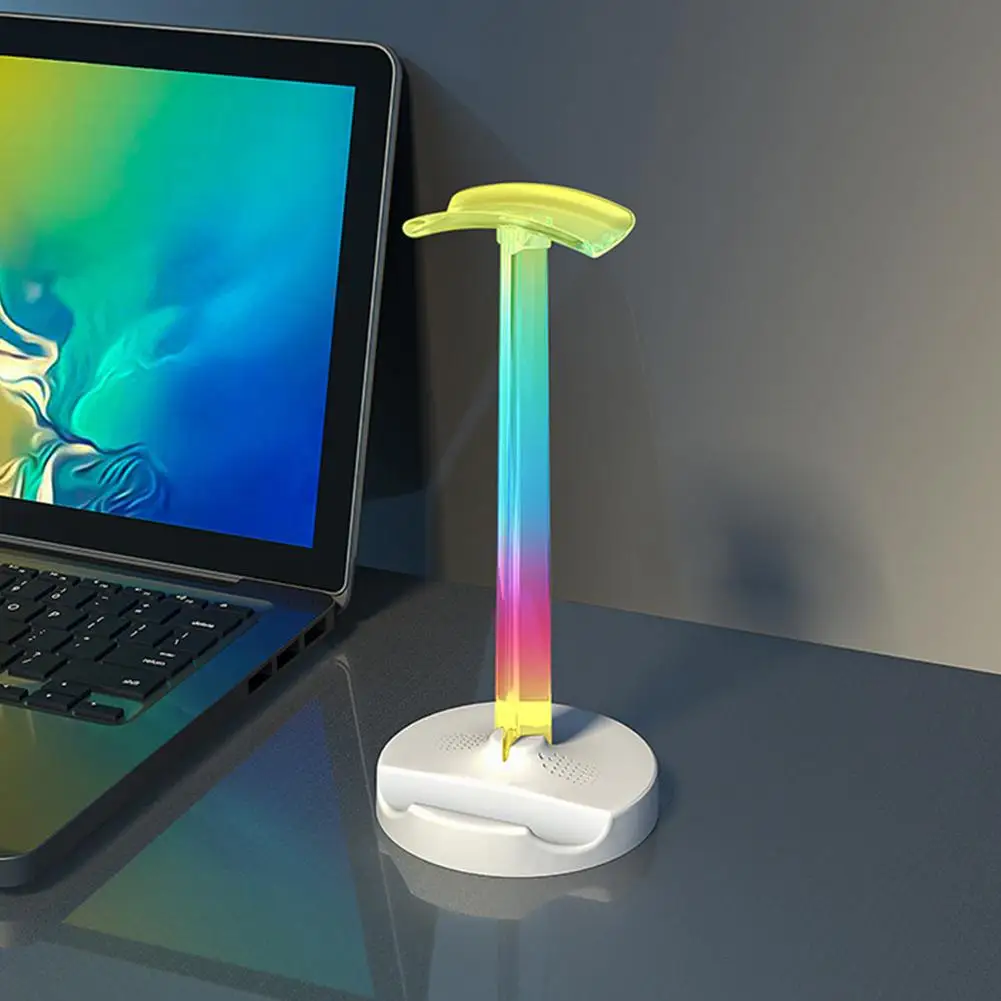 Soporte para auriculares RGB, luz de ambiente para recoger sonido, ordenador, escritorio, sala de deportes, soporte de luz para dormitorio, soporte para auriculares RGB - imagen 4