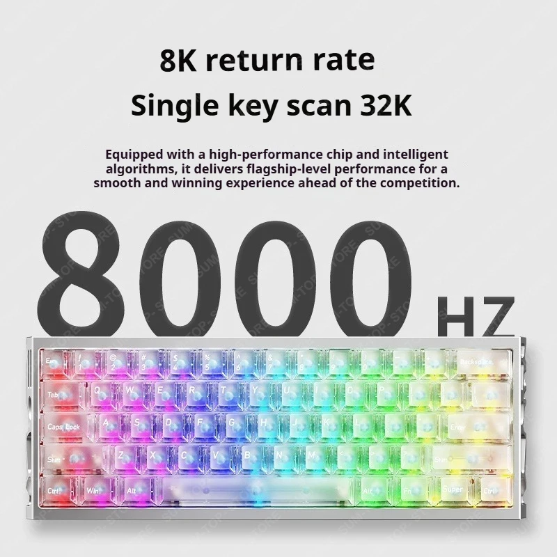 SUMREDA H68 Hollow CNC aleación de aluminio Teclado magnético mecánico RGB E-sports 0,01mm RT teclado personalizado con cable para ordenador portátil - imagen 4