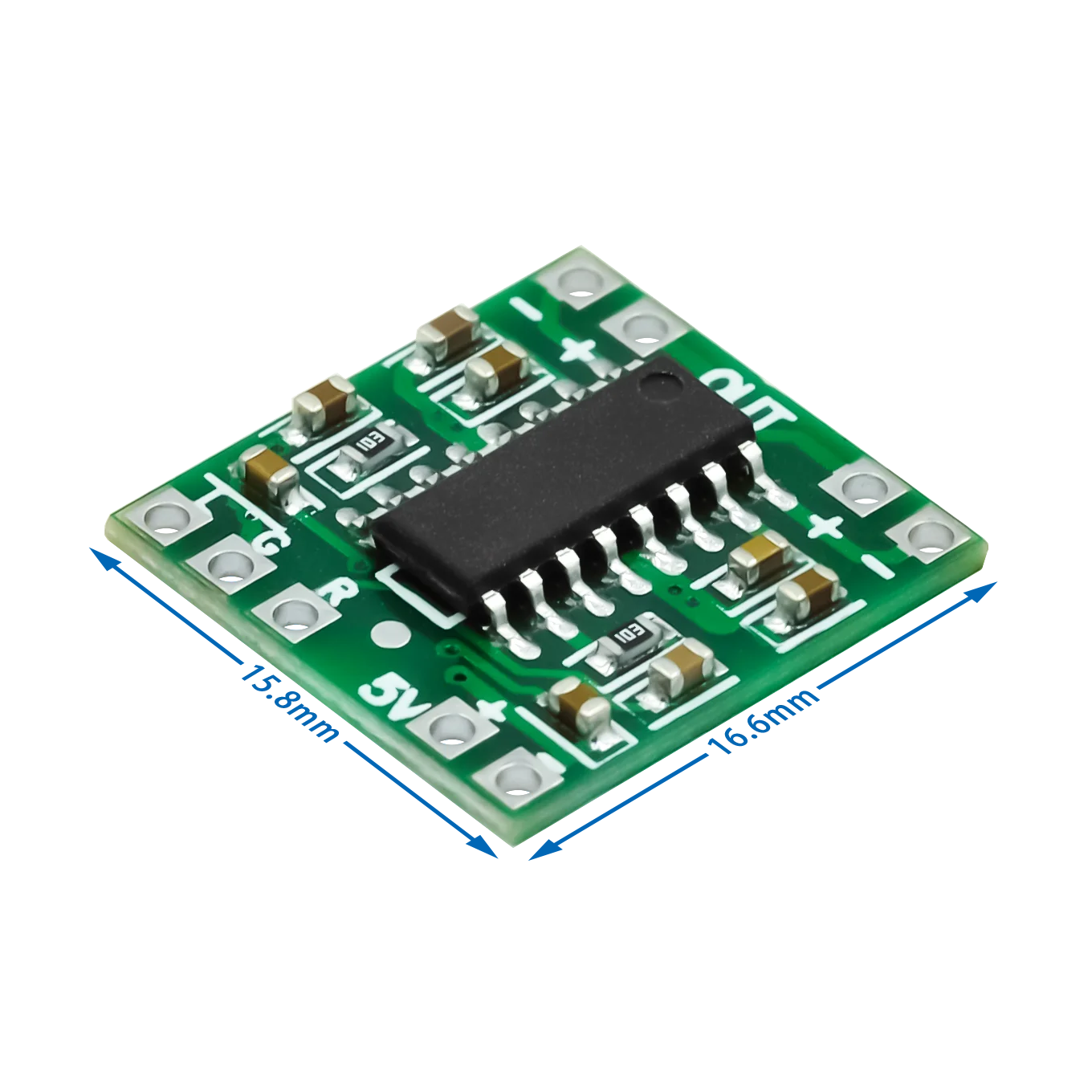 5 uds módulo PAM8403 Super mini placa amplificadora digital 2*3W Clase D placa amplificadora digital eficiente 2,5 a 5V alimentación USB - imagen 4