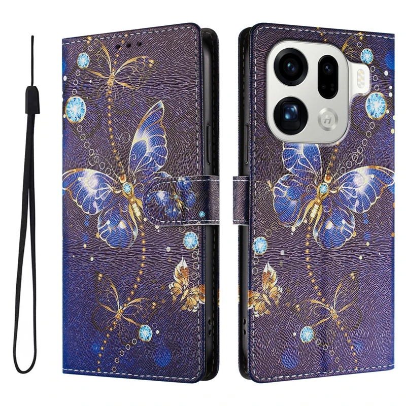 Para Funda Oppo Find X9 Pro Funda con tapa tipo billetera Funda de teléfono para OPPO Find X9 Pro Funda FindX9 X 9 dibujos animados lindo gato Animal - imagen 3