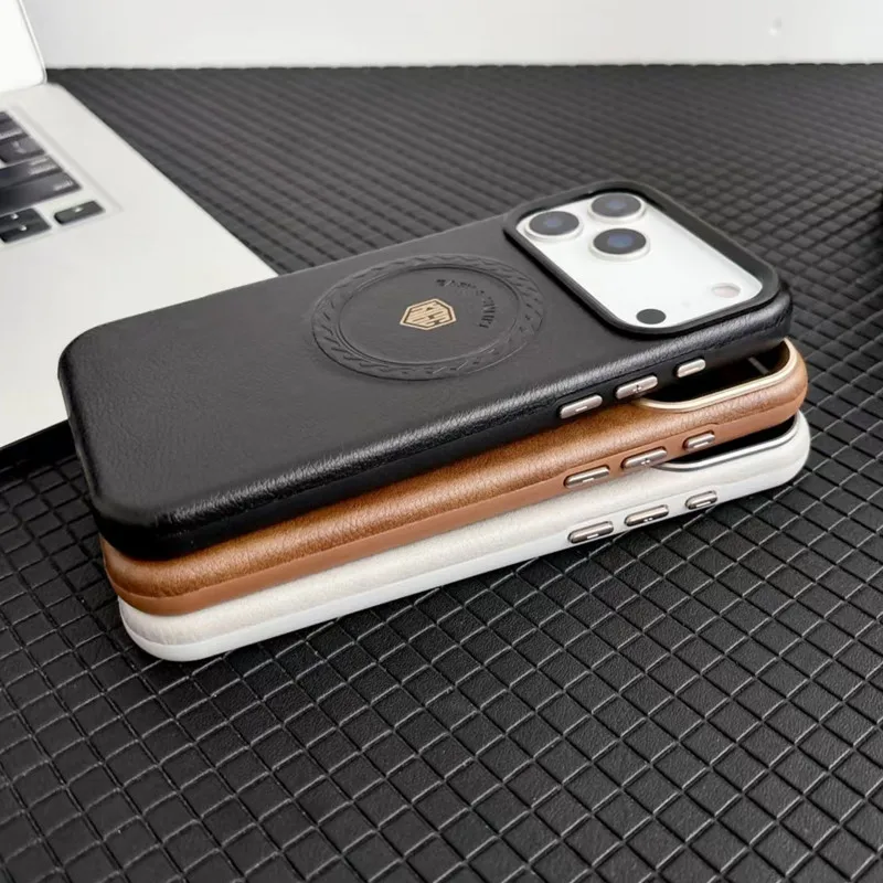 Para iPhone 16 17 Pro Max funda magnética KIGC alta calidad Calssic PU cuero duro PC succión teléfono cubierta - imagen 4