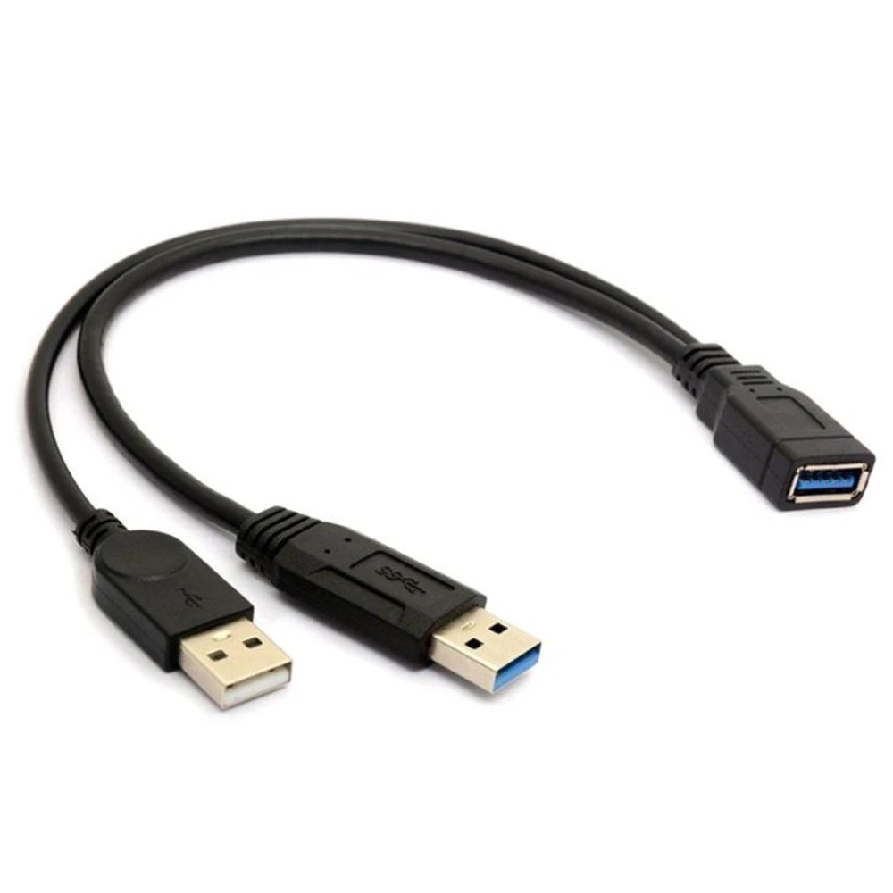 2,0 A macho A USB hembra 2 Doble fuente de alimentación Dual, Cable de extensión divisor USB hembra, HUB de carga para impresoras - imagen 3